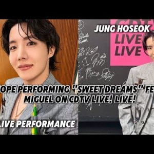 Jhope performing "Sweet Dreams" feat. Miguel on CDTV LIVE! LIVE!